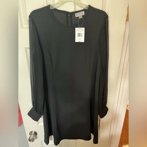 Marc New York Elegant Black Dress with sheer sleeves